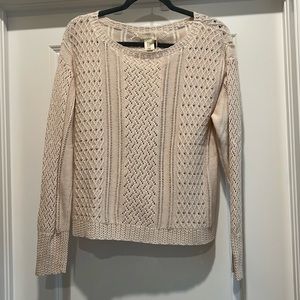 Artelier Nicole Miller Beige Cotton Knit Shirt Sweater Size M